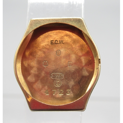 273 - Trident ladies 9ct gold wristwatch on Montal gold plated bracelet, signed cream dial with baton indi... 