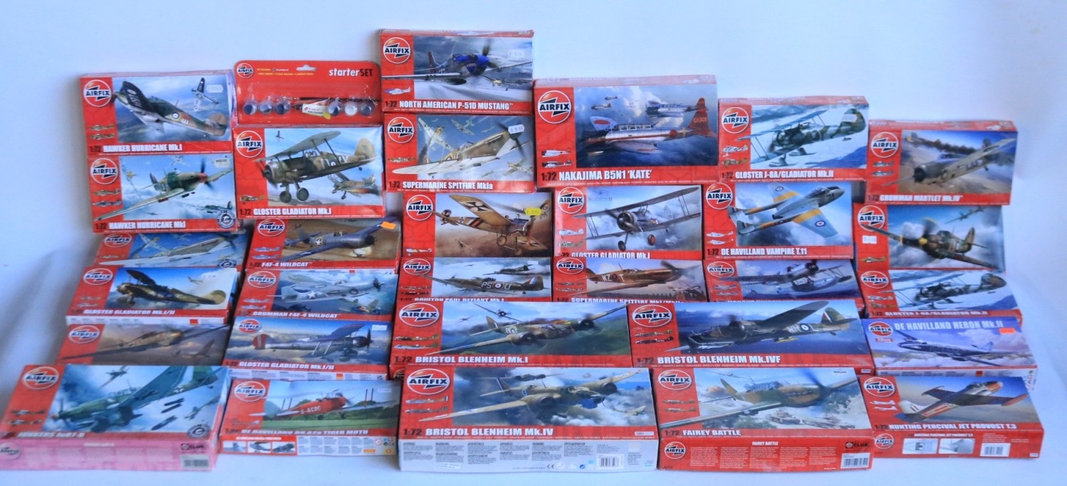 Thirty boxed 1/72 scale plastic model aircraft kits from Airfix, all ...