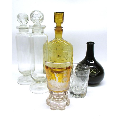 793 - Selection of decorative glassware inc. decanters and tumblers comprising mid-century modernist & geo... 