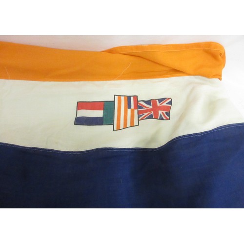 860 - African mask, beaded horns, springbok hide, flag, and salt and pepper shakers  Bradleys shipping £48... 