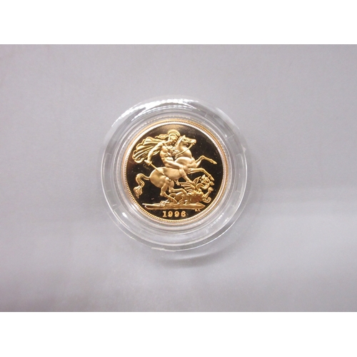 47 - The 1996 United Kingdom Gold Proof Three-Coin Sovereign Set No. 0460/1250, comprising Half-Sovereign... 