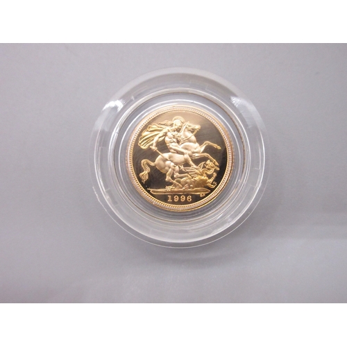 47 - The 1996 United Kingdom Gold Proof Three-Coin Sovereign Set No. 0460/1250, comprising Half-Sovereign... 