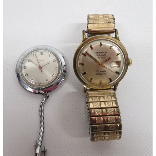 320 - Kalter gold plated wristwatch, signed silver sunburst dial with baton indices and primary 12, subsid... 
