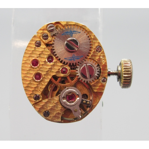 321 - Rotary ladies 9ct gold wristwatch on matching integrated bark bracelet, Birmingham 1972, signed silv... 