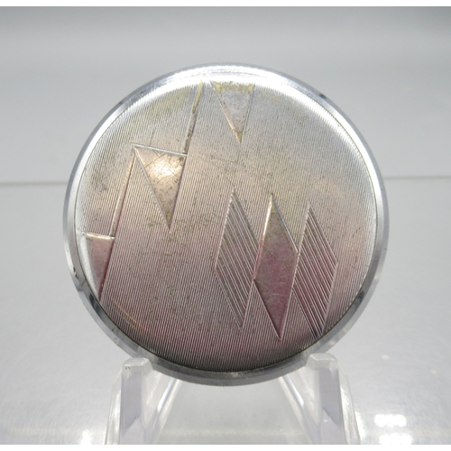 612 - Oris chrome keyless pocket watch, signed silver brushed Arabic dial with subsidiary seconds, signed ... 