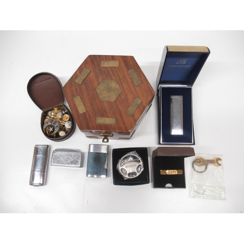 630 - Maruman chrome butane cigarette lighter, with box and instructions; Colibri Executive chrome butane ... 