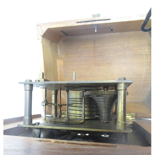 251 - 19th Century 8 day oak dial wall clock/timepiece, carved rope twist case with brass bezel enclosing ... 