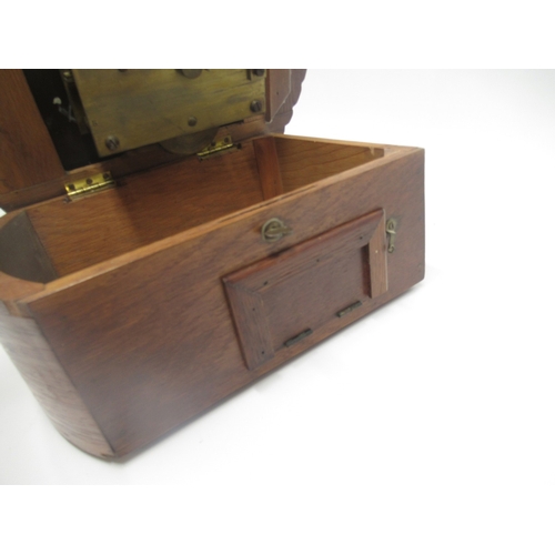 251 - 19th Century 8 day oak dial wall clock/timepiece, carved rope twist case with brass bezel enclosing ... 