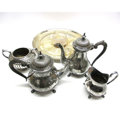 624 - Selection of silver plate & Britannia metal objects comprising set of EPNS stamped heavy bottomed te... 