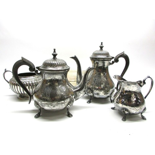 624 - Selection of silver plate & Britannia metal objects comprising set of EPNS stamped heavy bottomed te... 