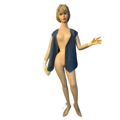 841 - Full-sized shop/retail display female hard-shell mannequin featuring realistic head, hands, heel-wea... 