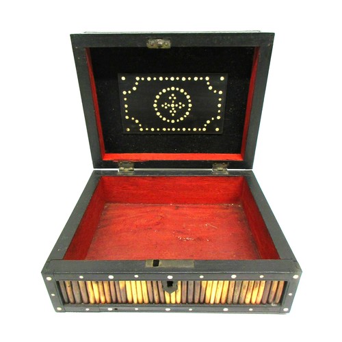 716 - Early 20th Century Anglo-Indian highly-decorative porcupine quill cigar or spice box, of rectangular... 