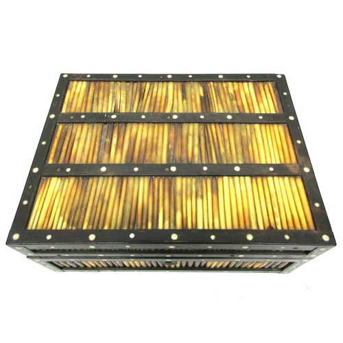 716 - Early 20th Century Anglo-Indian highly-decorative porcupine quill cigar or spice box, of rectangular... 