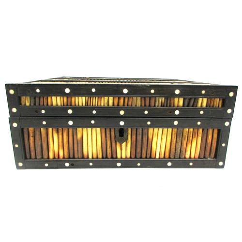 716 - Early 20th Century Anglo-Indian highly-decorative porcupine quill cigar or spice box, of rectangular... 