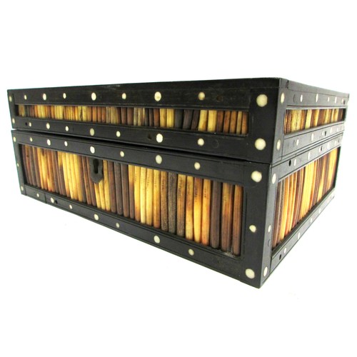 716 - Early 20th Century Anglo-Indian highly-decorative porcupine quill cigar or spice box, of rectangular... 