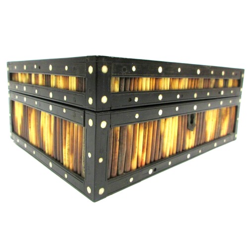 716 - Early 20th Century Anglo-Indian highly-decorative porcupine quill cigar or spice box, of rectangular... 