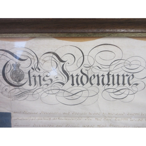 636 - Framed 7th March 1824 Indenture - Lease (for 12 Months) between Enoch Wood of Burslem and Thomas Ste... 