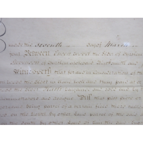 636 - Framed 7th March 1824 Indenture - Lease (for 12 Months) between Enoch Wood of Burslem and Thomas Ste... 