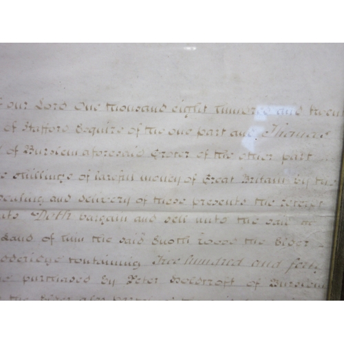 636 - Framed 7th March 1824 Indenture - Lease (for 12 Months) between Enoch Wood of Burslem and Thomas Ste... 