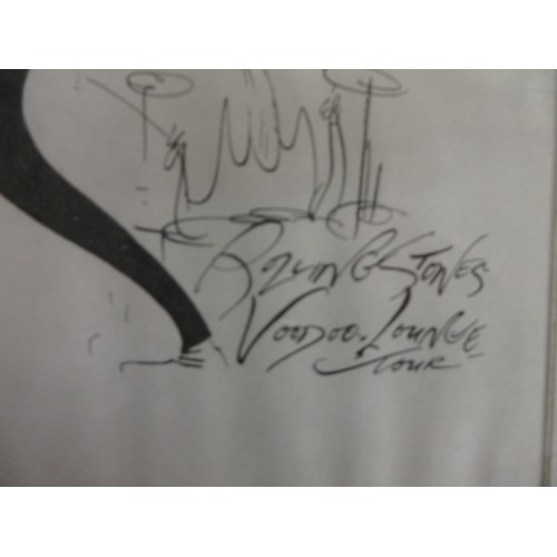 814 - The Rolling Stones- Large framed Rolling Stones Tongue & Lips logo L96cm x W66cm, 'Stones Scorsese S... 