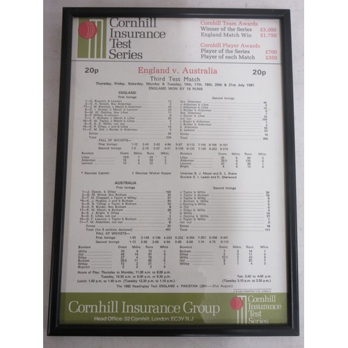 816 - Collection of mostly cricket related posters to incl. signed Ian Botham National Theatre 'Cricket Im... 