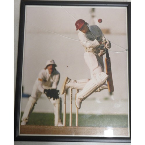 816 - Collection of mostly cricket related posters to incl. signed Ian Botham National Theatre 'Cricket Im... 