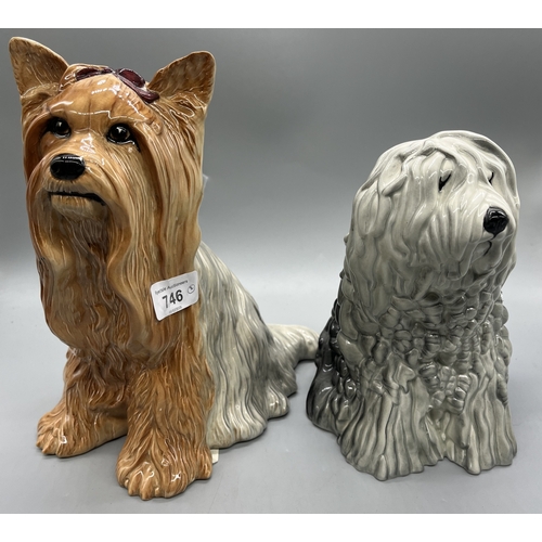 746 - Beswick - Yorkshire Terrier, model 2377 and Old English Sheepdog, model 453, max. H26.5cm (2)

Bradl... 