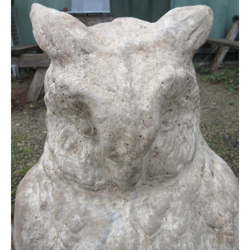 809 - Reconstituted statue of a long eared owl, standing on a rock  H71cm

Bradley's shipping POA https://... 