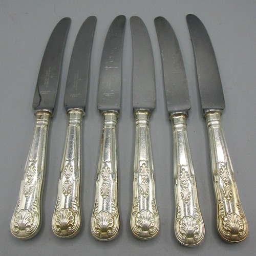 633 - Collection of William Page Pageant 'Kings' pattern tab-handled flatware featuring Regency-inspired s... 