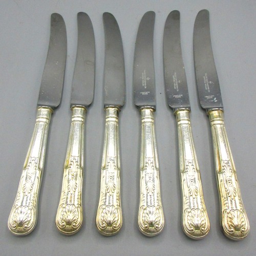 633 - Collection of William Page Pageant 'Kings' pattern tab-handled flatware featuring Regency-inspired s... 