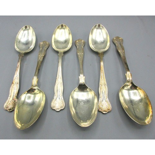 633 - Collection of William Page Pageant 'Kings' pattern tab-handled flatware featuring Regency-inspired s... 