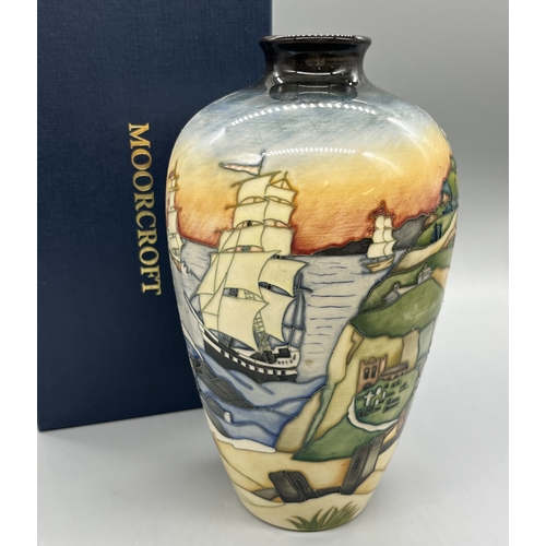 468 - Moorcroft Pottery 'Smugglers Cove' trial vase, dated 2010 to base, with box, H25cm

Bradley's shippi... 