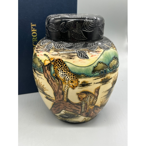 469 - Moorcroft Pottery 'Cheetah' pattern ginger jar and cover, designed by Anji Davenport, limited editio... 