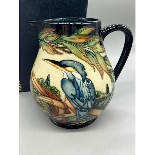 472 - Moorcroft Pottery 'Kingfisher' jug, designed by Philip Gibson, limited edition 155/250, with box, H2... 