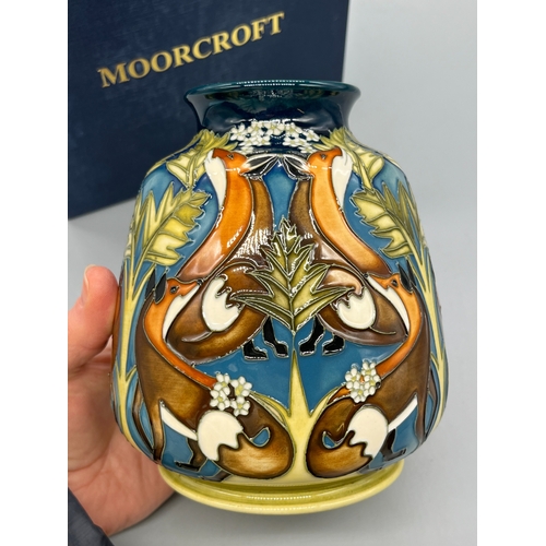 479 - Moorcroft Pottery 'Foxtrot' vase, designed by Vicky Lovatt, limited edition 10 of 50, dated 2011, wi... 