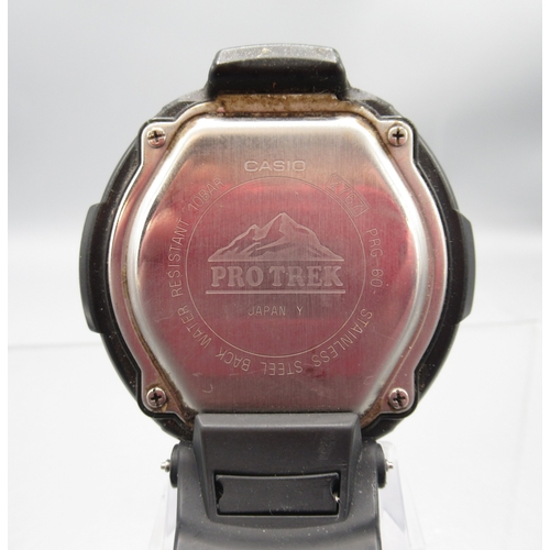 241 - Casio Sport Tough Solar Protrek quartz multifunction wristwatch, signed LCD dial, screw down case ba... 