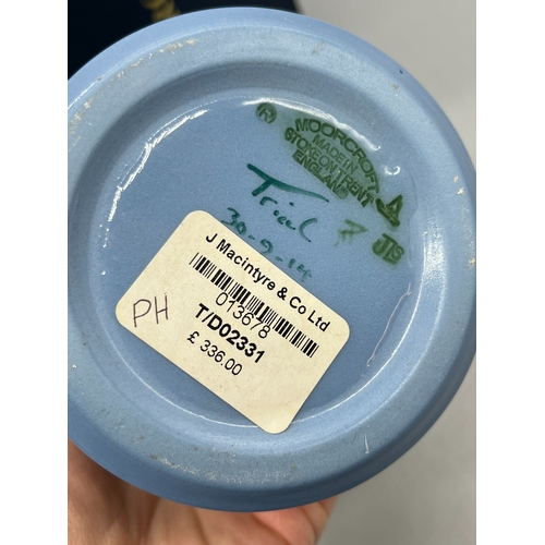 504 - Moorcroft Pottery 'Lucky Black Cat' trial vase, dated 30.9.14, with box, H15.5cm