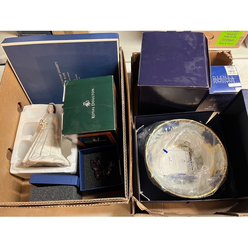 752 - Various collectable ceramics with boxes, incl. a Royal Worcester limited edition 2000 Millennium bow... 