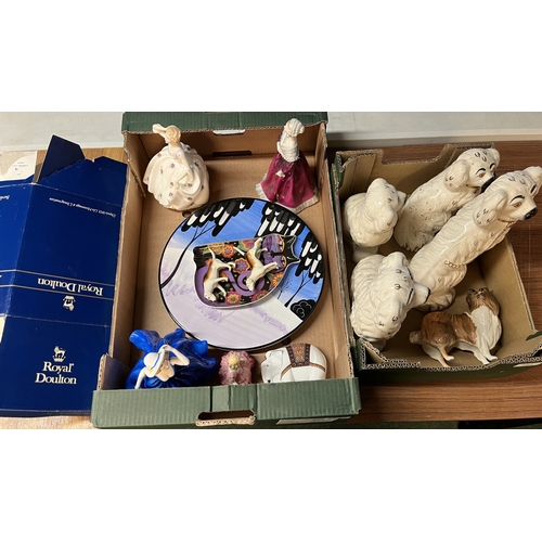 755 - Collection of Beswick animals incl. two sets of mantle dogs, Wedgwood Noak's Ark Collection elephant... 