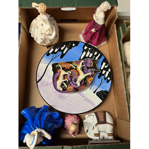 755 - Collection of Beswick animals incl. two sets of mantle dogs, Wedgwood Noak's Ark Collection elephant... 