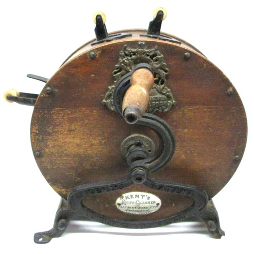 832 - Victorian Kent of London, patentee & manufacturer, hand-cranked knife sharpener and cleaner, in rota... 