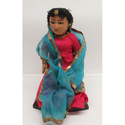 169 - 20th Century Indo-Persian doll, H30cm in original box and Indo-Persian papier Mache lidded dressing ... 