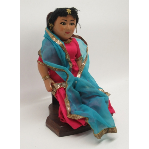 169 - 20th Century Indo-Persian doll, H30cm in original box and Indo-Persian papier Mache lidded dressing ... 