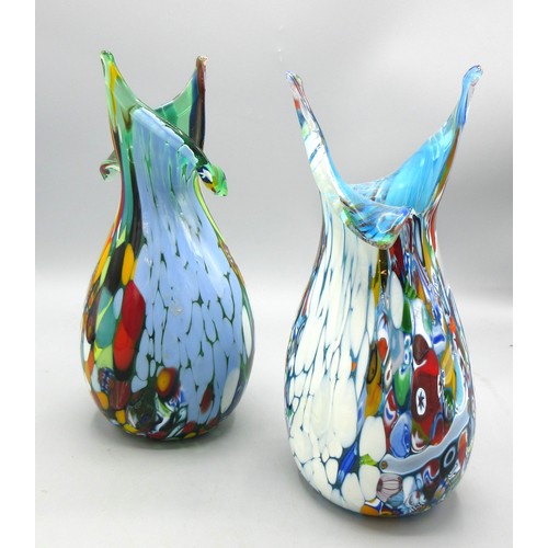 660 - Pair of Murano style millefiori vases, folded neck, H20.5cm

Bradley's shipping £38.00 plus vat (UK ... 
