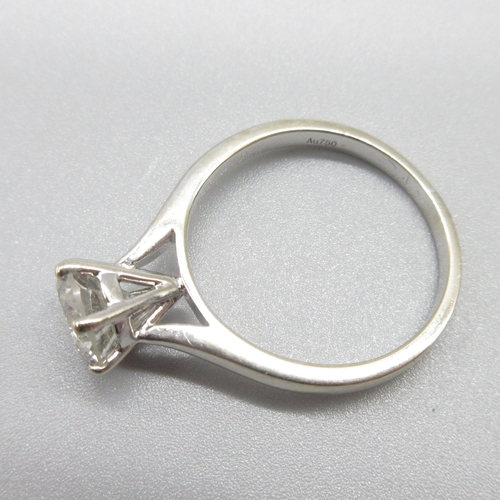 13 - 18ct white gold diamond solitaire ring, round brilliant cut diamond approximately 1.4carat, stamped ... 