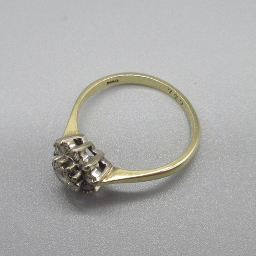 2 - 18ct yellow gold diamond flower ring, stamped 18, size N, 3.0g, in presentation box

Bradley's shipp... 