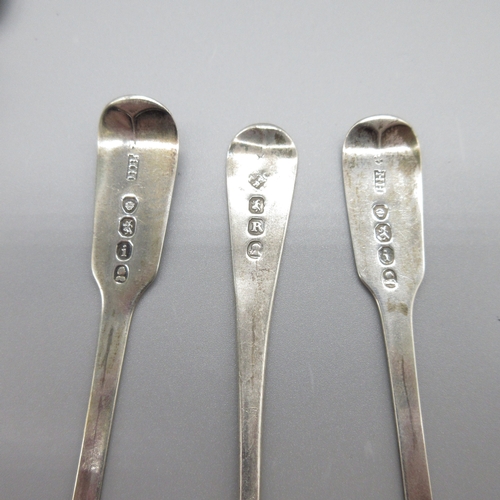23 - Silver 'Lady Yard O Lette' propelling pencil, two Georgian silver teaspoons, hallmarks illegible, Pa... 
