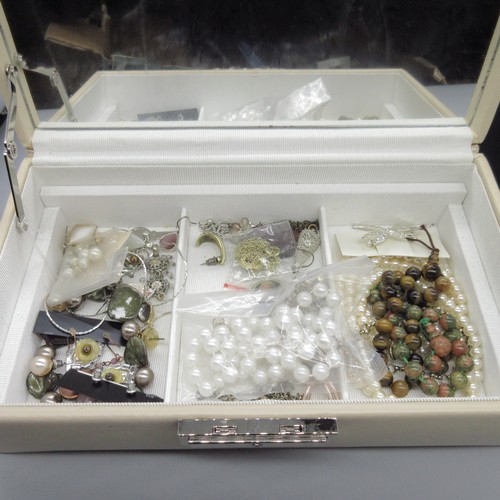 115 - Large collection of costume jewellery and jewellery cases to include necklaces, rings, bracelets, ba... 