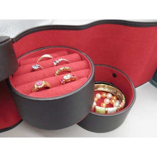 115 - Large collection of costume jewellery and jewellery cases to include necklaces, rings, bracelets, ba... 