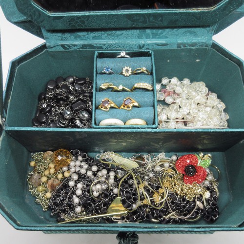 115 - Large collection of costume jewellery and jewellery cases to include necklaces, rings, bracelets, ba... 